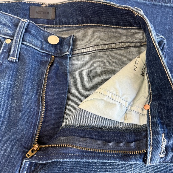 MOTHER The Rambler Zip Ankle Straight Leg Jean in High Tide size 24 - Picture 7 of 10